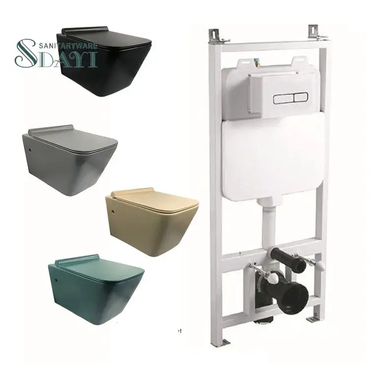 SDAYi sanitärkeramik kunststoff badezimmer verdeckte goldene Toilettenzisterne wandhängende Toiletten-Wassertank