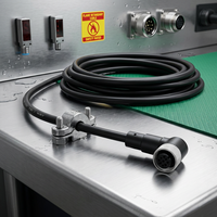Sensor Aktuator M12 Konektor 8-Pin Betina Kabel Harness Terpasang Jaket PVC/PUR Tanpa Pelindung Kabel Berkode ABD Panjang Kabel Dapat Disesuaikan