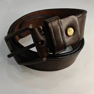 Custom Vegetable Tanned Leather Belt Luxury Vintage pin buckle Custom sizes Available Partyware Belt Versatile Top Layer Cowhide