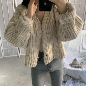 Autumn and Winter New Loose and Short Sweater Coat Women's Academy Long Sleeve Knitted Cardigan <strong>Top</strong> - Product Image 3
