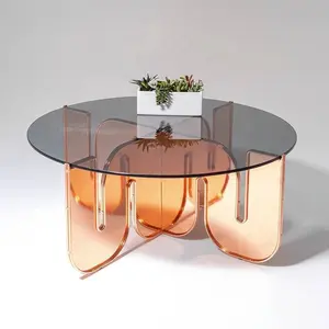 Canapé design créatif table basse moderne en acrylique table basse ronde en acrylique transparent pour le salon
