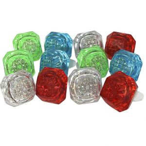 Anillos de Diamantes de Plástico con Luces LED para Decoración de Bodas y Despedidas de Soltera, Anillos Brillantes para Fiestas - Product Image 3