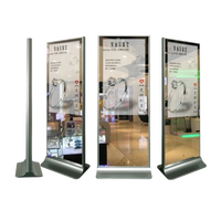 Lecteur d'annonces à miroir magique interactif pleine luminosité Kiosque à écran tactile multi-pieds au sol Centre d'expérience des vêtements