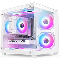 New Design Gaming Computer Case Custom Factory Price 3 Sides Tempered Glass Fish Tank Gamer PC Case MATX PC Cabinet