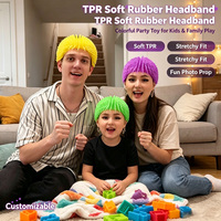 Masque de fête amusant en caoutchouc souple TPR, couvre-tête coloré à longs cheveux, jouet interactif parent-enfant, impression personnalisée