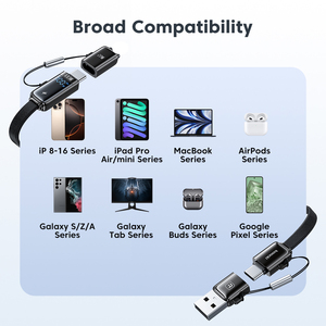 Toocki 100W PD <span class=keywords><strong>Cable</strong></span> de datos de carga rápida con pantalla digital Combo 4 en 1 1,2 M para MacBook <span class=keywords><strong>iPad</strong></span> iPhone Sincronización de alta velocidad - Product Image 5