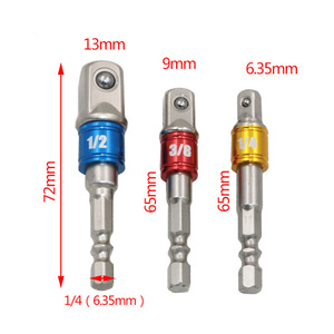 7 Pc Colored Adapter Rod Set Hex To <b>Square</b> Connector 1/4 3/8 1/2 Inch Aluminum Alloy Socket Adapter <b>Tool</b> - Product Image 3