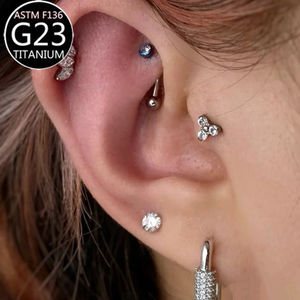 <span class=keywords><strong>Piercing</strong></span> d'oreille en titane G23 à trois griffes avec zircon, différentes tailles, spirale, simple et <span class=keywords><strong>brillant</strong></span>, pour lèvre, <span class=keywords><strong>nez</strong></span>, pour filles - Product Image 5