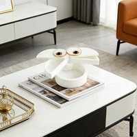 Boîte à bijoux fantaisie moderne en albâtre et cristal naturel avec yeux en cristal – Organisateur de rangement durable pour chambre à coucher, commode ou décoration de table