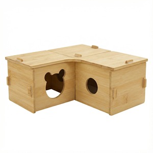 Escondite de Bambú en Forma de 7 para Hámsteres, Nido Transpirable de Una Sola Capa para Mascotas Pequeñas - Product Image 1