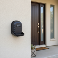 Boîte à clés murale numérique en alliage d'aluminium avec serrure à combinaison à 4 chiffres Dimensions 133x92x55mm pour une utilisation intérieure et extérieure