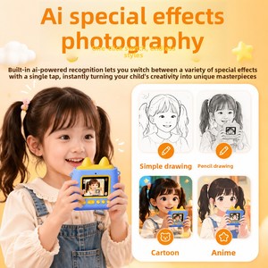 กล้อง AI สำหรับเด็ก หน้าจอ 2.0 นิ้ว ตัวกล้องทำจากพลาสติก พร้อมฟิลเตอร์และฟังก์ชั่นแปลงภาพเป็นภาพวาด สำหรับเด็กอายุ 3-6 ปี - Product Image 1