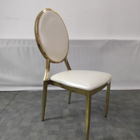 Chaise de banquet empilable en métal rembourrée, dorée, économique, pour église, mariage, hôtel, restaurant, bar, salle à manger - Mobilier commercial durable