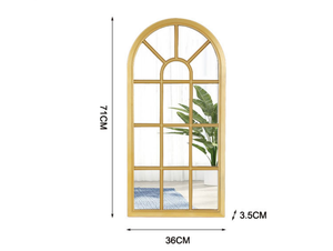 <span class=keywords><strong>Espejo</strong></span> de pared para <span class=keywords><strong>Ventana</strong></span> arqueada, decoración de pared para Hotel y hogar, gran Color <span class=keywords><strong>dorado</strong></span> para colgar en el suelo - Product Image 2