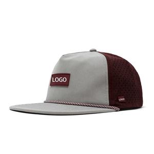Cappellini Snapback a 5 Pannelli con Logo Personalizzato OEM, Cappello in Poliestere ad Asciugatura Rapida con Fori Tagliati al Laser, Classico Cappello Sportivo Perforato per Pesca e Attività all'Aperto - Product Image 2