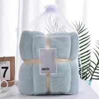 Parure de Serviettes de Bain Douces et Très Absorbantes en Polaire Corail Tricotée Chaîne Haute Densité Rembourrée, Qualité Supérieure, pour Maman