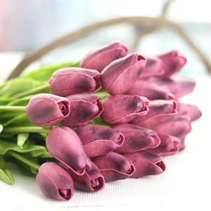 Tulipanes Artificiales Naranjas, Flores de Tulipán Artificiales de PU Individuales para Centros de Mesa, Arreglos Florales, Decoraciones de Boda - Product Image 2