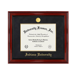 कस्टम चेरी लकड़ी विश्वविद्यालय स्नातक डिप्लोमा फ्रेम स्वर्ण सील के साथ पदक प्रमाणपत्र फ्रेम - Product Image 1