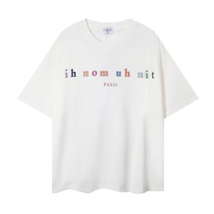 T-shirt Homme Oversize Hip-Hop Imprimé Lettres Arc-en-ciel <span class=keywords><strong>PARIS</strong></span> Effet Marque d'Eau 100% Coton 240g Respirant Écologique - Product Image 1