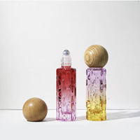 Flacons roll-on de luxe en verre cylindriques de 10 ml pour huiles essentielles et parfums, avec bouchon à vis coloré mat, rechargeables, pour sérum de soin de la peau