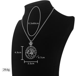 Collar de Acero Inoxidable para Hombre, Estilo Vintage, con Colgante de León Desgastado, para Fiestas Hip Hop - Product Image 6