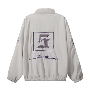 Conjunto Deportivo de 2 Piezas para Otoño, Chaqueta Cortavientos con Capucha y Bloques de Color, Pantalones Anchos con Bordado de Letras, Antiarrugas, Unisex - Product Image 3