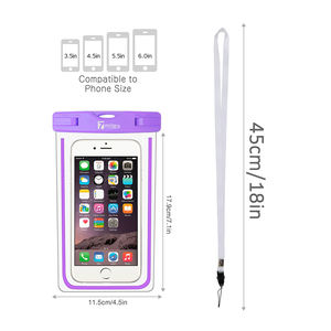 กระเป๋ากันน้ำโทรศัพท์มือถือขนาดสากลสำหรับโทรศัพท์เคสโทรศัพท์มือถือพีวีซีใสกันน้ำพร้อมสายคล้อง - Product Image 2