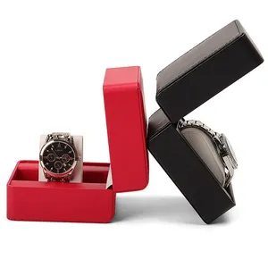 Caixa de embalagem de relógio com logotipo personalizado por atacado, caixa organizadora de relógio artesanal luxuosa e elegante, caixa de relógio com ângulo reto com logotipo