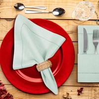 Serviettes de table en lin de luxe personnalisées avec ourlet festonné, couleurs unies, design moderne, serviettes carrées faites à la main pour les mariages et les fêtes