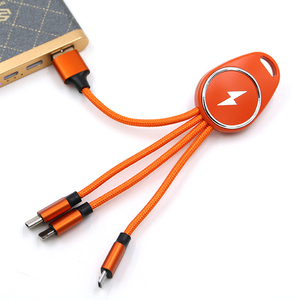 Trending Products LED logo Multi Nylon 3 in 1 Charging Cable Unique Electronic Gadgets Promotional Usb Gadget