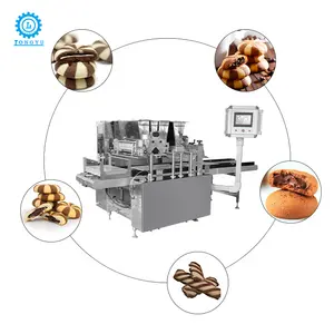 Máquina industrial para hacer galletas de mantequilla con depósito de galletas de doble color