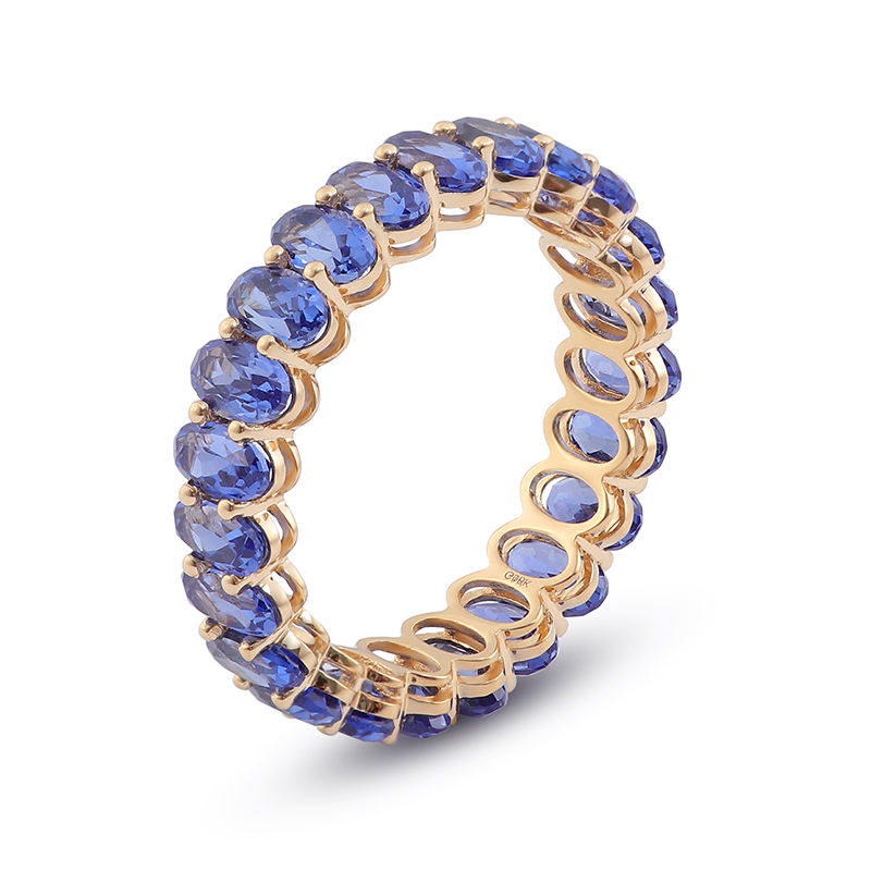 Bague en or jaune 10 carats avec pierres précieuses