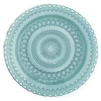 Vaisselle de haute qualité personnalisée non toxique, assiettes en verre à fleurs dorées en relief pour banquet de mariage