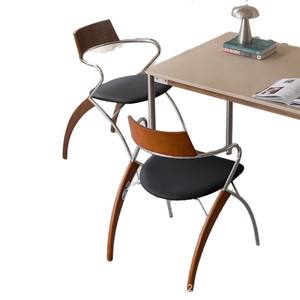 Vintage Designer Dining Chair Solid Wood <b>Backrest</b> Metal Frame Retro Style For Dining Room Adult Use - Product Image 5