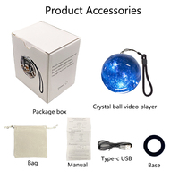 Lecteur vidéo sphérique rechargeable avec mémoire 4 Go, son intégré, écran numérique 3D de 2,7 pouces, cadeau pour Noël/anniversaire