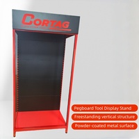 Étagère de présentation d'outils à panneaux perforés autoportante pour quincaillerie avec panneau de tête de panneau perforé