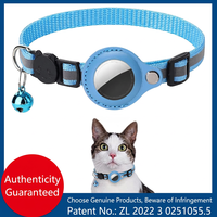 Collier pour chat avec support AirTag, sangle de cou réfléchissante pour animaux de compagnie, en nylon réglable, style détachable pour intérieur et extérieur