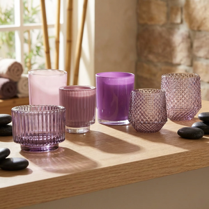 Gobelets à bougies en verre côtelés à rayures verticales de luxe personnalisés de 8 oz, 10 oz, 12 oz avec couvercle en bambou pour la fabrication de bougies parfumées - Product Image 3