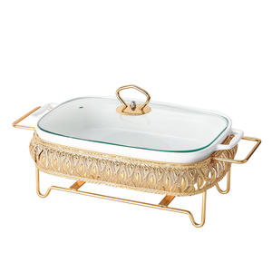 Réchaud à buffet en céramique, ensemble de 3 chauffe-plats, réchaud à buffet pour mariage, hôtel, réchaud à buffet pour fête, réchaud à buffet en céramique - Product Image 5