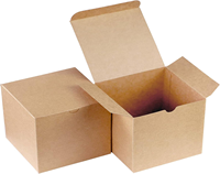 Boîte cadeau en carton recyclé avec couvercle, lamination mate, ruban doré, accessoires - Kit de bricolage pour emballage d'anniversaire