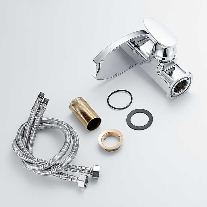 Black waterfall bathroom faucet single lever mixer