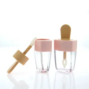 Cute 5ml Ice Cream Lip Gloss Tube per bambini rossetto cosmetico cura personale tubi di plastica etichettatura vite Vasos De Tubo Plastico