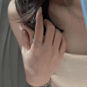 Anillo de Encaje de Plata Pura S925 de Fabricación Italiana con Diseño de Nicho, Estilo Antiguo Simple y Moderno, Anillo con Cuentas Deslizantes - Product Image 2