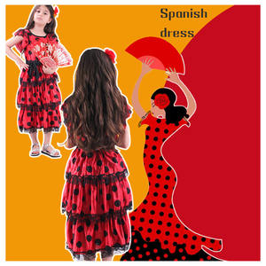 ファンシーガールズフラメンコマリアチアミゴフェスティバルカーニバルパーティーコスプレステージパフォーマンスキッズスペインドレスボーイコスチュームハットセット - Product Image 3