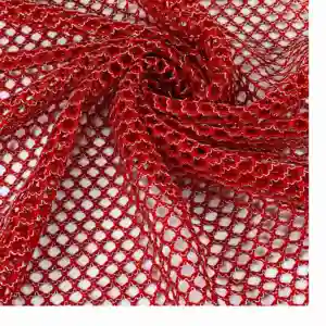 Bán buôn sexy Đen Fishnet vớ Spandex lưới vải OEM 100% vải polyester lỗ lớn lưới vải cho phụ nữ quần áo