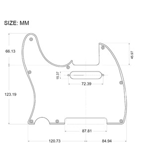 Pickguard Estilo TL para Mano Izquierda, 3 Capas, con Orificio para Pastilla Single Coil y 8 Orificios para Tornillos, Placa Protectora para Guitarras Eléctricas, Negro/Blanco - Product Image 6