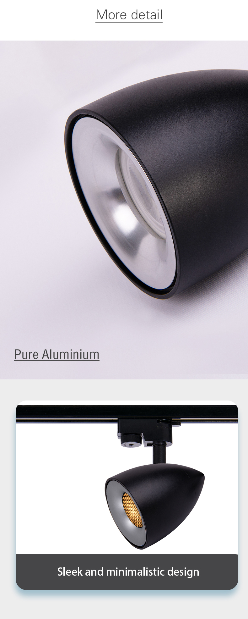 50W Art Gallery Track Lights 360 Degree Adjustable Die Cast Aluminum