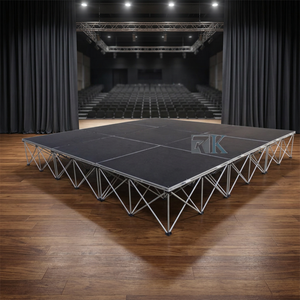 Quick Install Mobile <b>Stage</b> with Flight Cases Portable Square <b>Platform</b> - Product Image 1