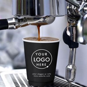 Gobelet à café en papier jetable biodégradable à double paroi, écologique et recyclable, de qualité alimentaire, avec couvercle pour boissons chaudes - Product Image 1