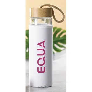 Bouteille d'eau avec bouchon en verre et bambou, merchandising durable - Product Image 2